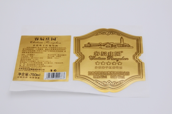 Het Etiketstickers van de kaarswijn de Gouden Zilveren het Stempelen Druk van de Vlek UV In reliëf gemaakte Sticker