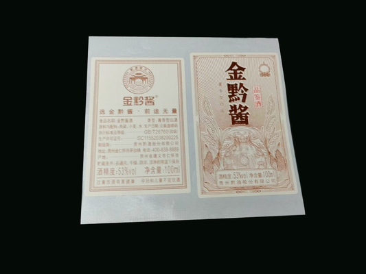 Witte de Sticker Vinyl Hete Gouden Druk van Mini Wine Label Sticker Matte