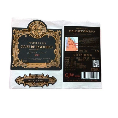 De gepersonaliseerde Etiketten die van de Whiskyfles de Privé In reliëf gemaakte Stickers van de Folieverbinding drukken