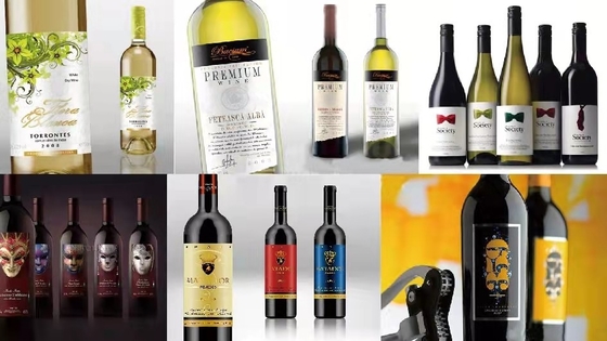 De gouden Folie Gestempelde Stickers drukten de Etikettenhuwelijk van Logo Roll Food Wine Bottle van de Etikettenrechthoek