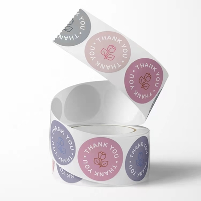 De kantoorbehoeftensticker etiketteert Voor het drukken geschikt Verbindingenroze dankt u Logo Stickers Pastry Wrapping 1 Duim