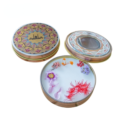 De lege Blikken van Saffraantin boxes small round packaging voor Gift Gouden Metaal 1g 2g 3g 5g