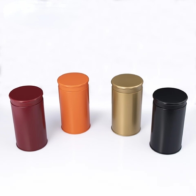 De witte Saffraan Tin Box Cylinder Jar Nice kan 180 Gram Gedrukt Metaalblik rond maken