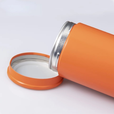 De witte Saffraan Tin Box Cylinder Jar Nice kan 180 Gram Gedrukt Metaalblik rond maken