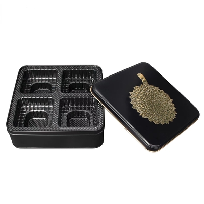 Cake van het de Notenkoekje van Tin Boxes Round Metal Moon van het opslag de Kleine Vlakke Metaal
