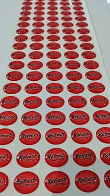 Epoxy Overkoepelde Etikettenstickers die 3D Waterdichte Douane Crystal Logo drukken