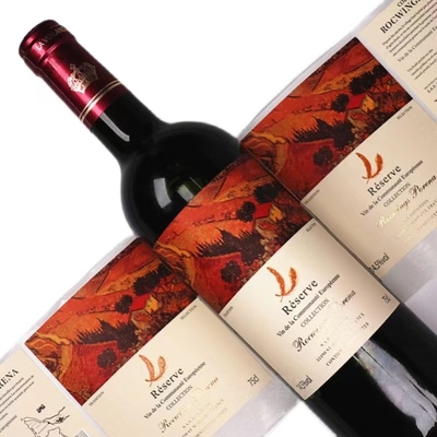 CMYK-de Flessenetiketten, Glanzend/Matt Embossing Customized Wine Label van de Alcoholische drankalcohol