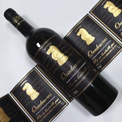 CMYK-de Flessenetiketten, Glanzend/Matt Embossing Customized Wine Label van de Alcoholische drankalcohol